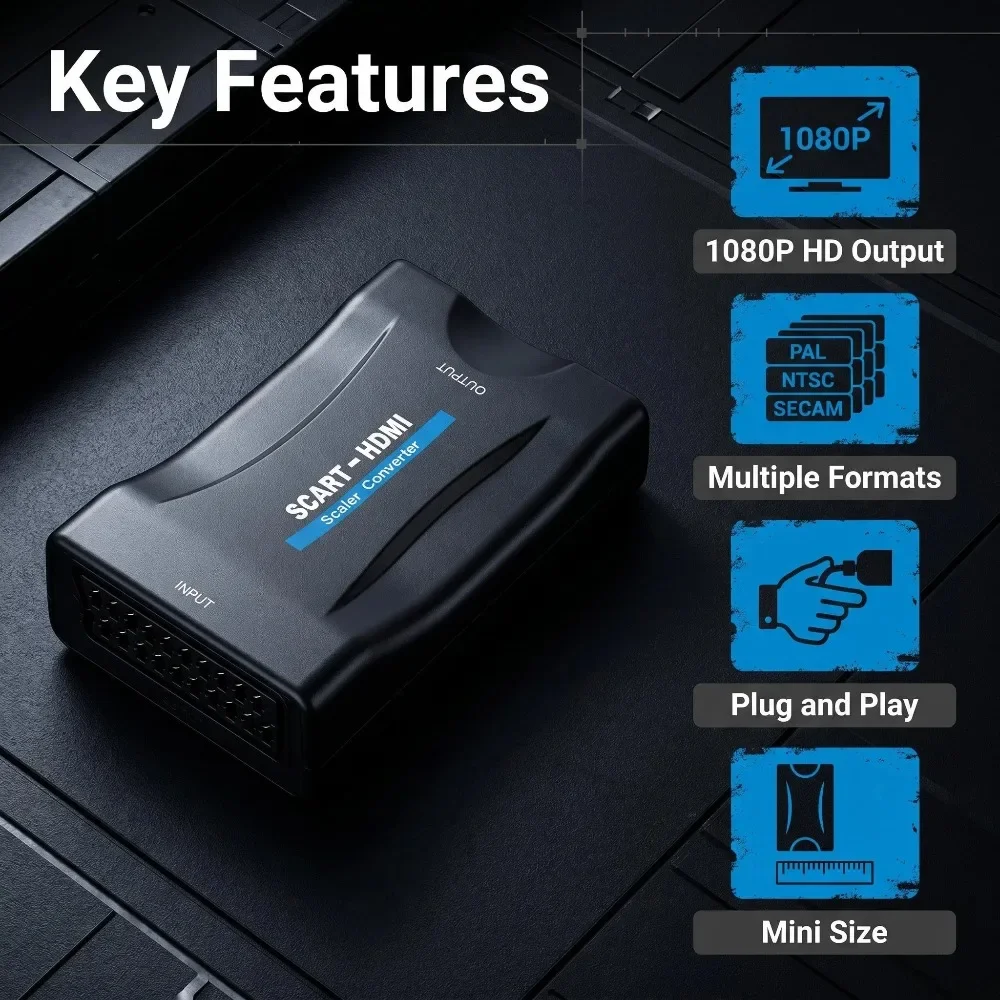 Scart To Hdmi - Converteradapter met USB-kabel voor Sky Box